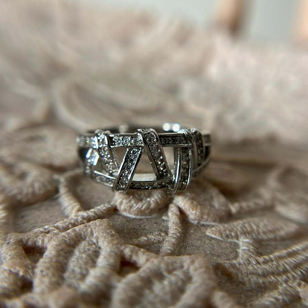 Ashlynn Avenue CZ 18k White Gold Plated Aurora Ring